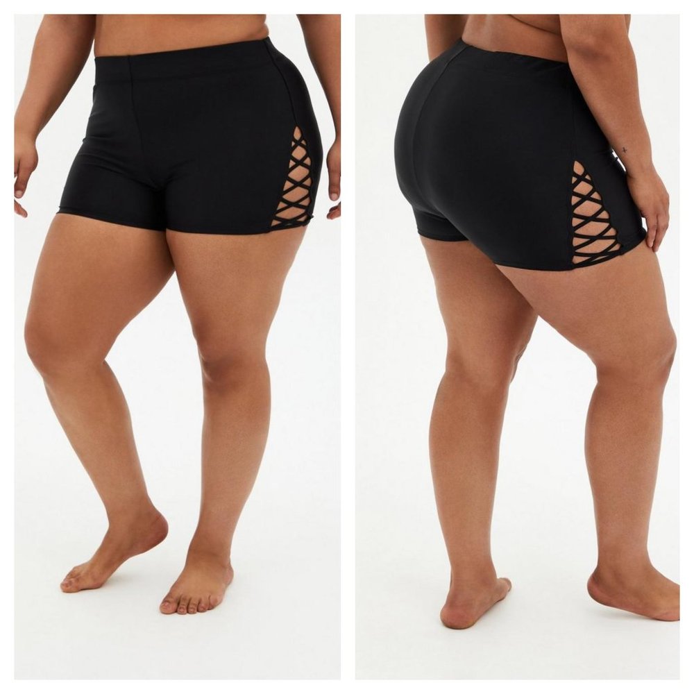 Active High-Rise Strappy Side 3.5 Inch Swim Short - Picture 2 of 3